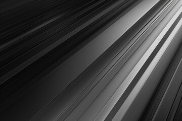 Obraz premium Abstract black and gray background with diagonal lines, sleek metallic texture