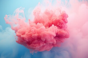Fototapeta premium Abstract smoke pastel background. Pink and blue pastel ink flows. Creative wallpaper, poster.