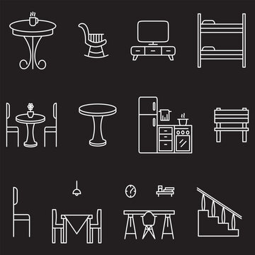 home furniture icons collection 