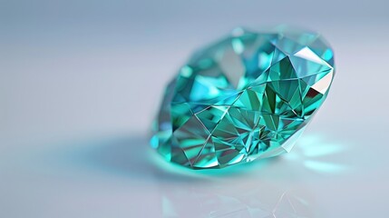 Fototapeta premium A vibrant photograph of a single turquoise gemstone earring, vivid and striking, close-up view. 
