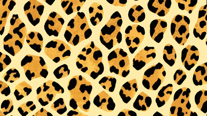 Seamless leopard skin pattern, animal print, 16:9, 300 dpi with space for text 
