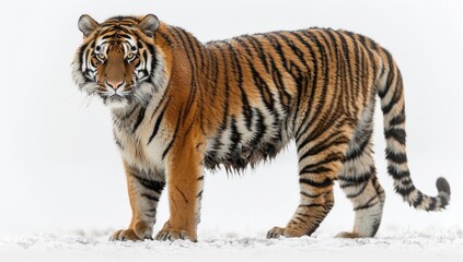 Obraz premium Majestic Siberian Tiger in Snowy Wilderness