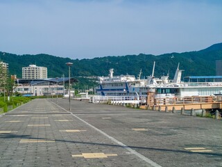 滋賀県 大津市のなぎさ公園と大津港