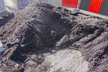 pile of dry asphalt for road work