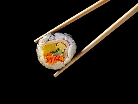 Korean kimbap and chopsticks.