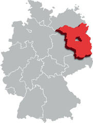 Obraz premium Brandenburg MAP STATE OF GERMANY 3D ISOMETRIC MAP