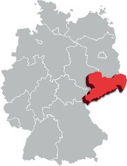 Saxony MAP STATE OF GERMANY 3D ISOMETRIC MAP