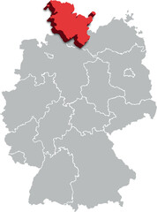 Schleswig-Holstein MAP STATE OF GERMANY 3D ISOMETRIC MAP