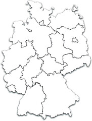 GERMANY MAP OF GERMANY WITH ITS STATES AND DIVISIONS WITH FLAG