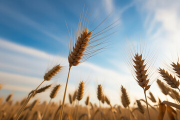 Wheat Plants Swaying Gently in the Breeze