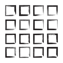 Square Shape Frame Brush Icon Set Vector Design.