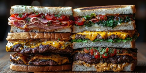 National Sandwich Day stacked sandwiches, September 21st