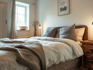 Scandi bedroom, scandivavia style interior design, bedroom