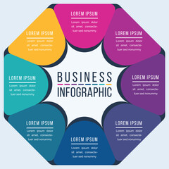 Infographic business information 8 Steps, objects, elements or options infographics design template