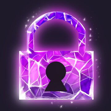 Pink Purple Amethyst Crystal Lock 