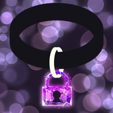 Pink Purple Amethyst Crystal Lock On Collar on Purple Bokeh Background