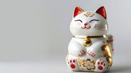 White and Gold Cat Figurine