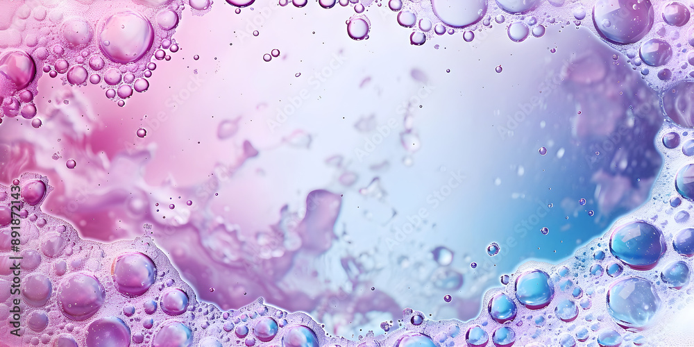 Poster foam with bubbles close-up