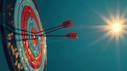 A target with arrows, concept of success and analytics.