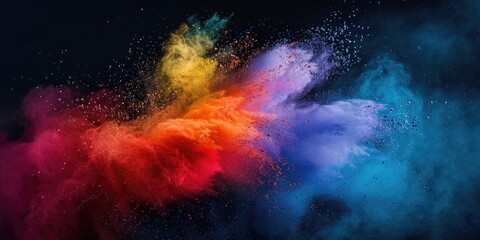 Naklejka premium Flying colored powder