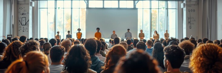 Obraz premium Audience Listening to Presentation at Conference
