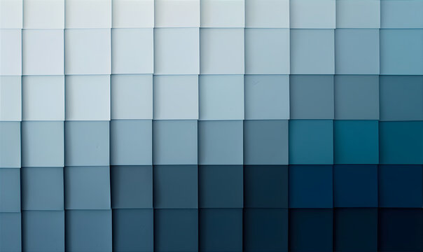 Background with monochrome palette of blue colors. Design catalog of blue colors for color selection. Set of blue colors. Color guide pallete,