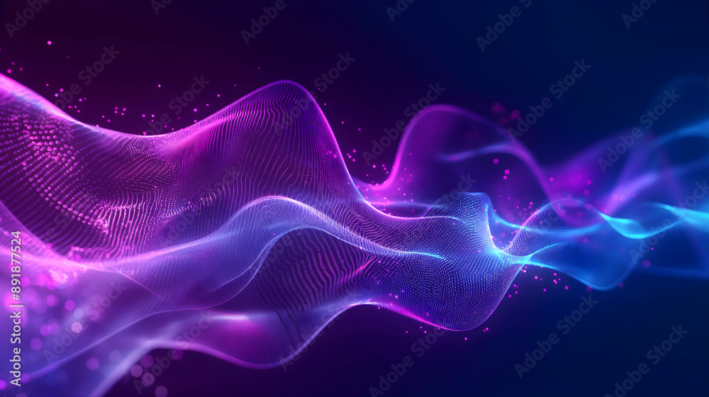 Poster data waves. modern neon abstract backdrop. virtual ciberspace.