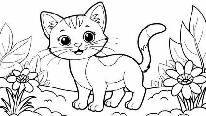 Fototapeta premium A coloring book with a cat 