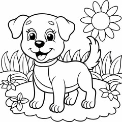 Fototapeta premium A coloring book with a puppy