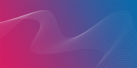 Technology background with neon color abstract line wave design