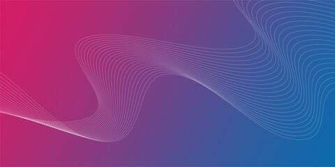 Technology background with neon color abstract line wave design
