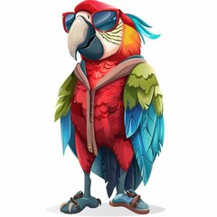 Fototapeta premium Parrot Classic fashion cartoon isolated whitebackground
