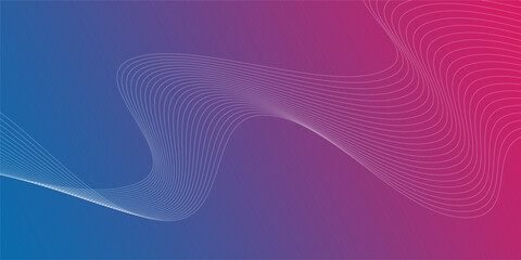 Technology background with neon color abstract line wave design