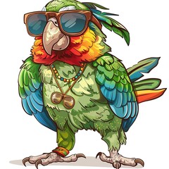 Naklejka premium Parrot Tomboy fashion cartoon isolated whitebackground