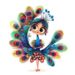 Peacock Sporty fashion cartoon isolated whitebackground