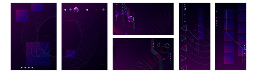 New Space planets and galaxy. New Set of futuristic space posters featuring planets, cosmos, and abstract geometric shapes. Astronomy enthusiasts, science