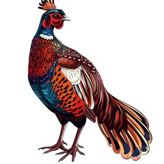 Pheasant Edgy fashion cartoon isolated whitebackground