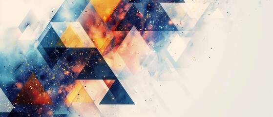 Naklejka premium A colorful abstract design with triangles and stars