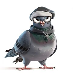 Naklejka premium Pigeon Tomboy fashion cartoon isolated whitebackground