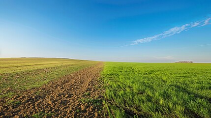 Naklejka premium From Barren Land to Lush Greenery Climate Recovery