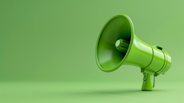 Green Marketing Communication Concept with Megaphone: Illustrating green marketing communication through the use of a megaphone.