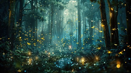 water drops on grass in the forest