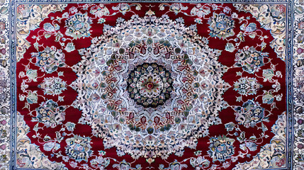 Old Persian Carpet with Pattern, Vintage Rug, Intricate Design, Traditional Textile, Persian Art, Woven Tapestry, Antique Carpet, Cultural Heritage, Ornate Decoration, Classic Persian Weaving