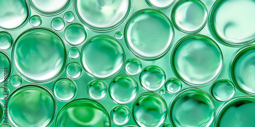 Aufkleber green bubbles forming a textured background with a refreshing aesthetic