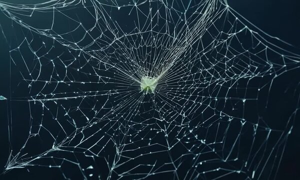 Spiderweb. Scary spooky Cobweb. Isolated on black transparent background. Spiderweb for Halloween, spooky, scary, horror decor Abstract horror background design