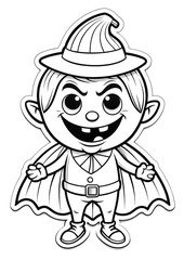 Obraz premium Coloring Sheet for Halloween Cute Monsters
