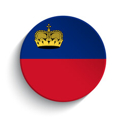 Obraz premium Liechtenstein flag button