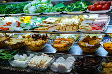 Traditional Asian food sold in a singapore restaurant