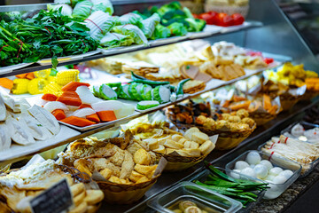 Traditional Asian food sold in a singapore restaurant