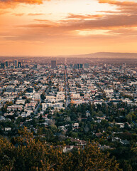 Fototapeta premium The city of Los Angeles, California at sunset. 